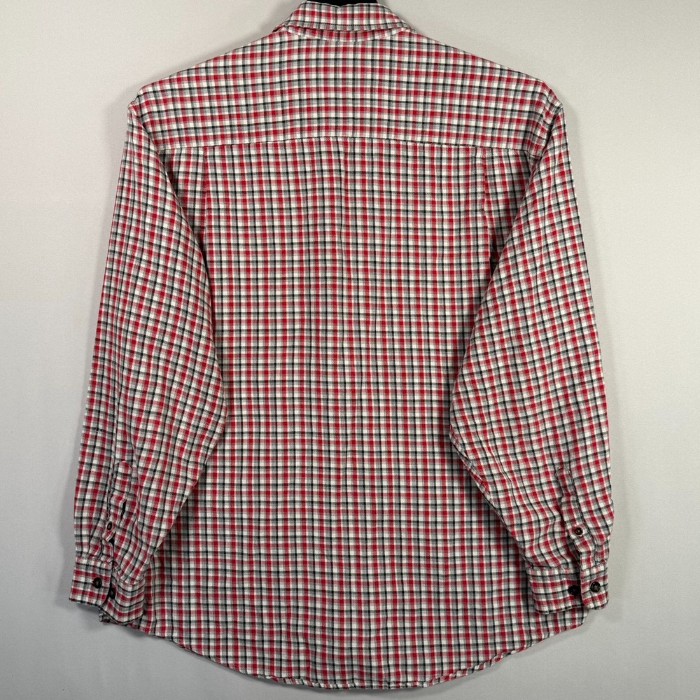 Eddie Bauer Men's Flannel Long‎ Sleeve Shirt Plaid Red Button-Down Men's Large - Picture 5 of 5